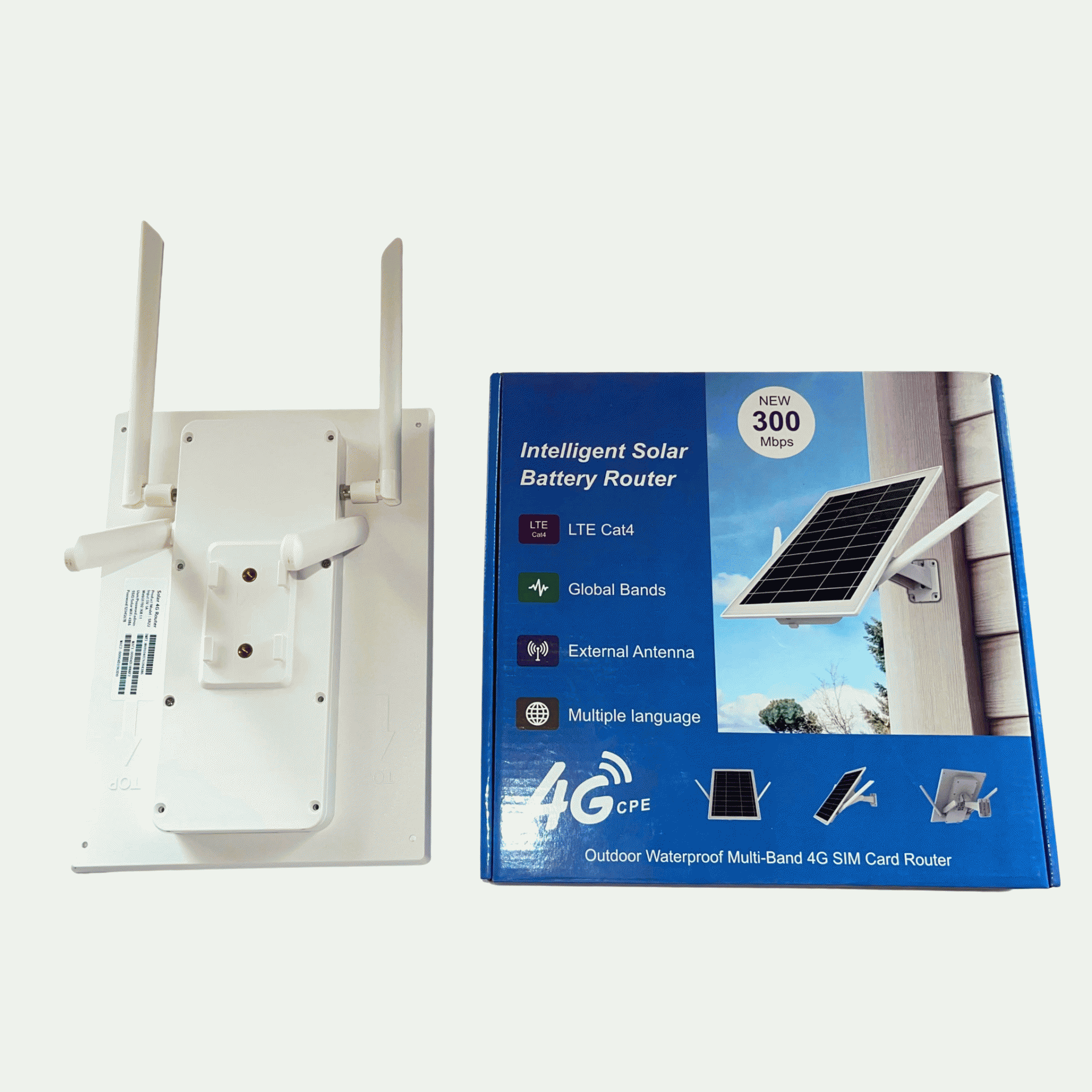 300Mbps Intelligent Solar Battery 4G LTE Outdoor SIM Card Router