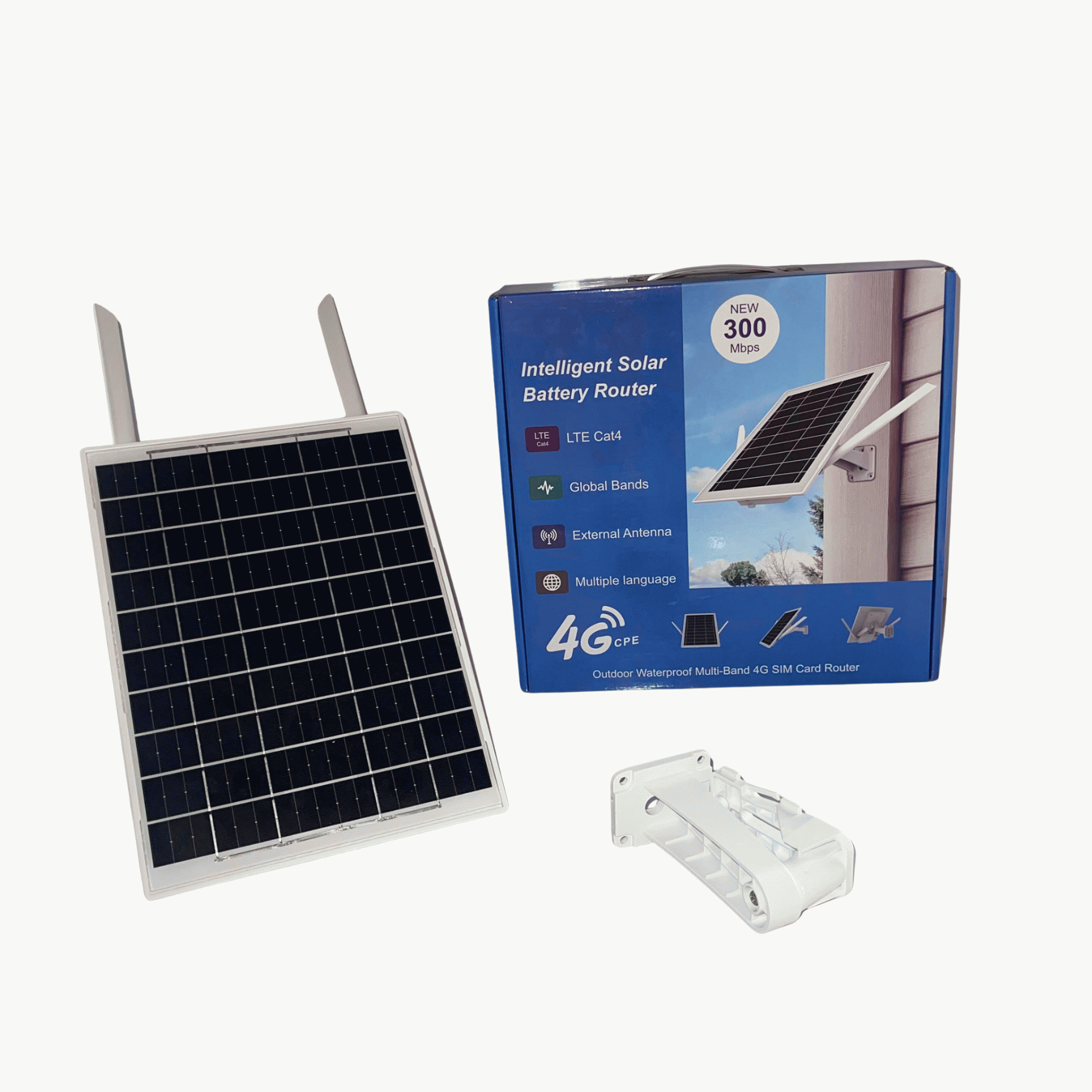 300mbps Intelligent Solar Battery 4g Lte Outdoor Sim Card Router