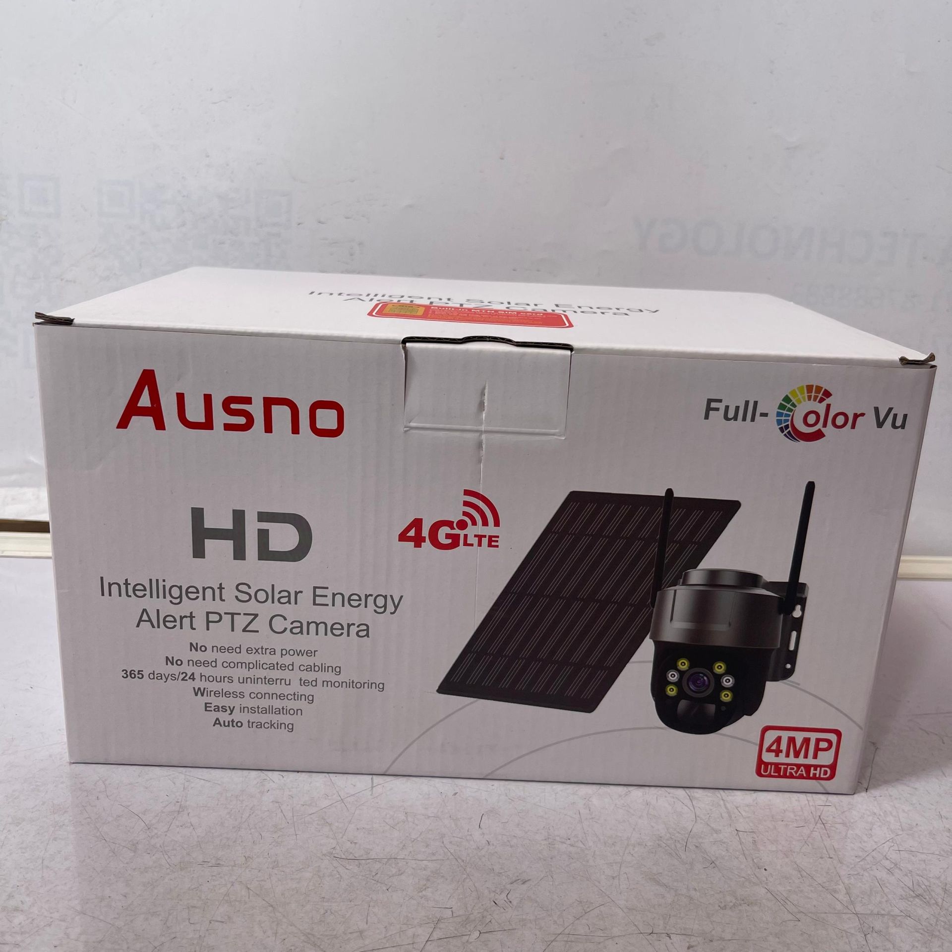 Ausno 4mp 4g Single Lens Solar Energy Alert Ptz Big Outdoor Camera Ubox App
