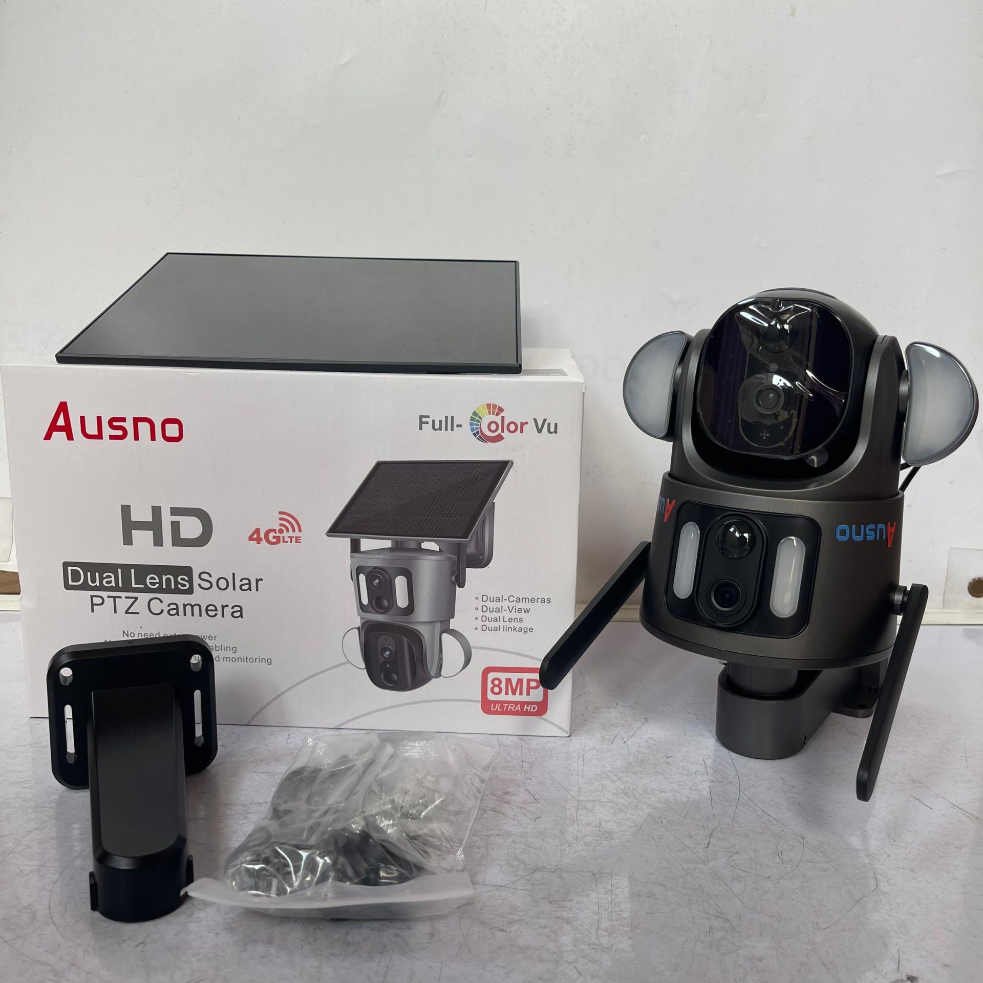 Ausno 8mp 4g Dual Lens Solar Ptz Big Outdoor Camera With Auto Tracking (ubox App) (3)