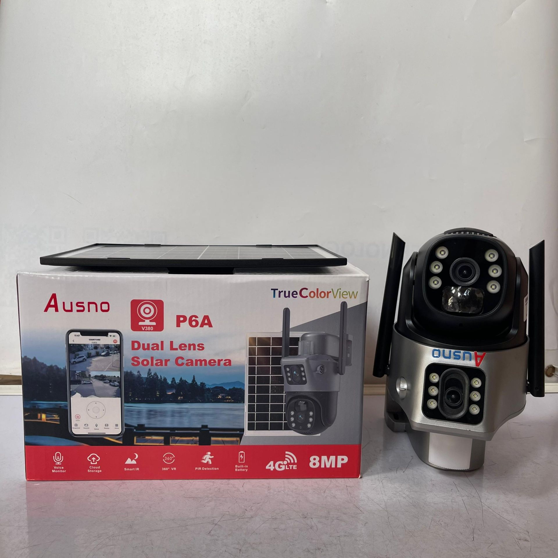 Ausno 8mp 4g Dual Lens Solar Ptz Big Outdoor Camera With Auto Tracking (v380 App) (2)