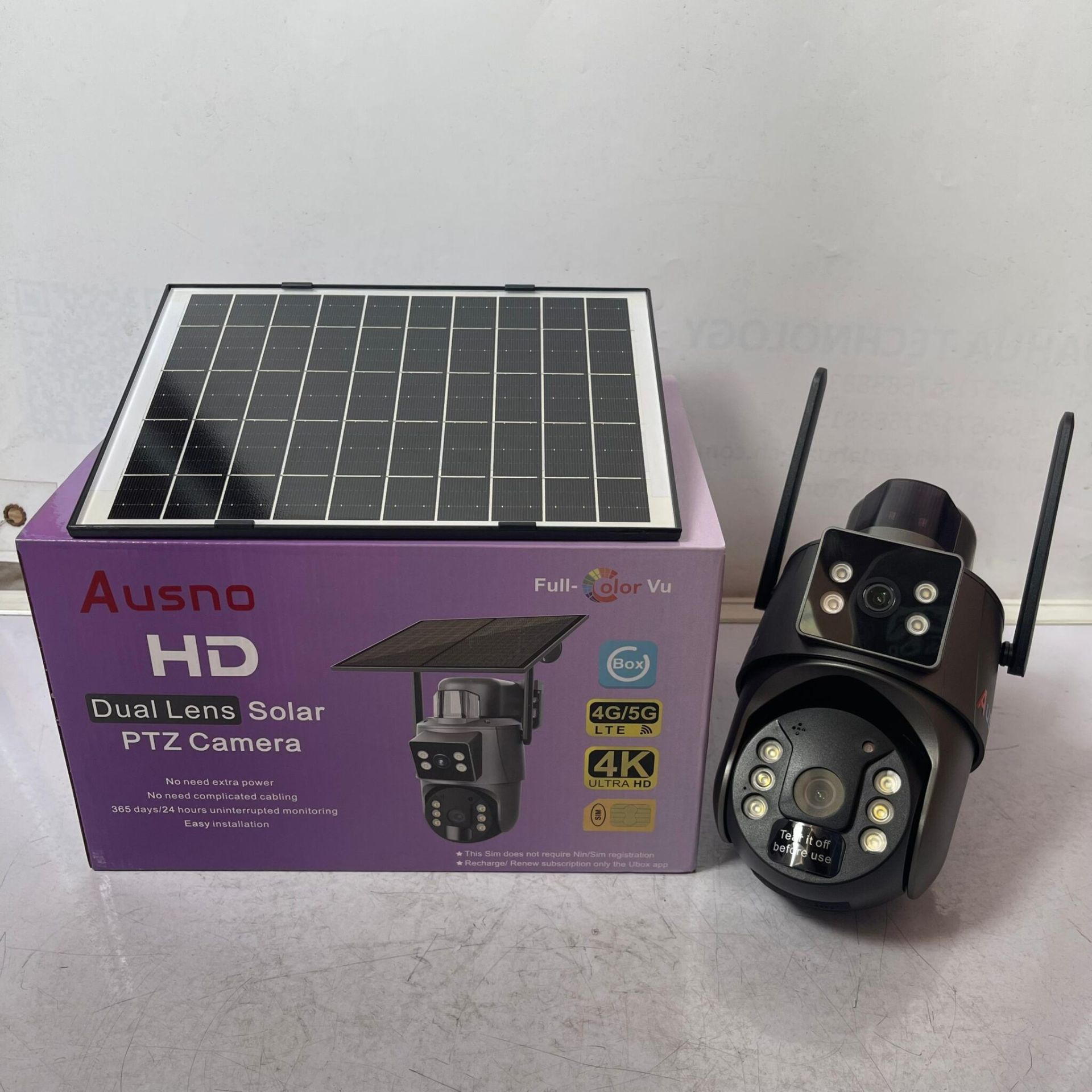 Ausno 8mp 4k 4g Dual Lens Solar Ptz Mini Outdoor Camera With Auto Tracking Ubox App 1 2048x