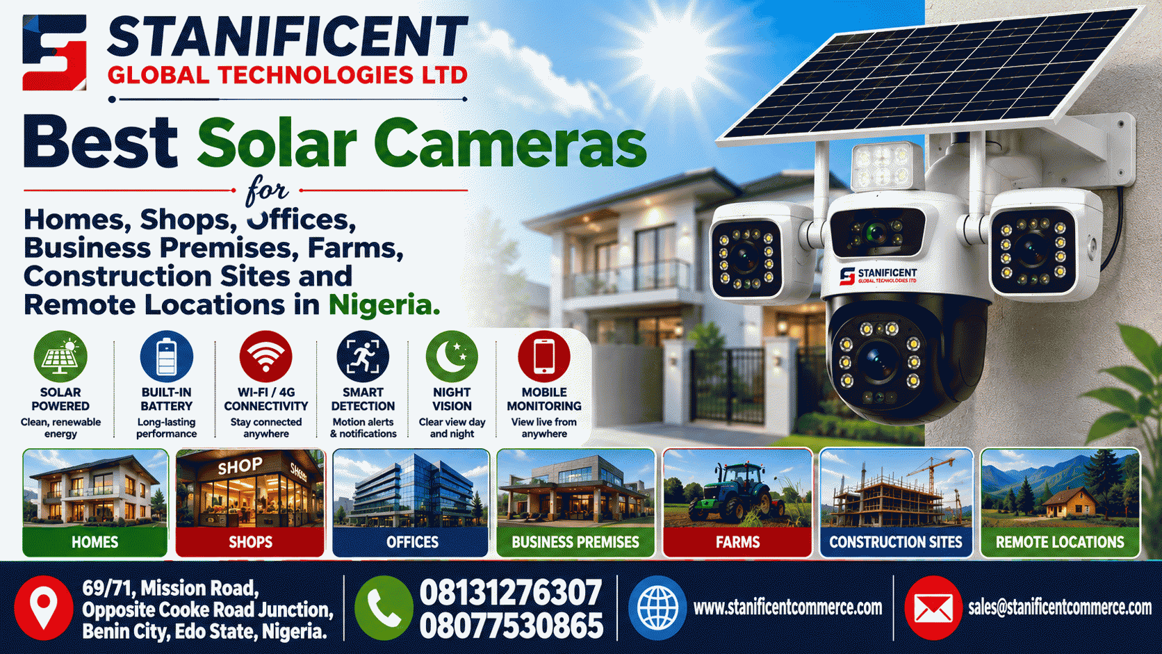 Best Solar Cameras for Homes, Shops, Offices, Business Premises, Farms, Construction Sites and Remote Locations in Nigeria