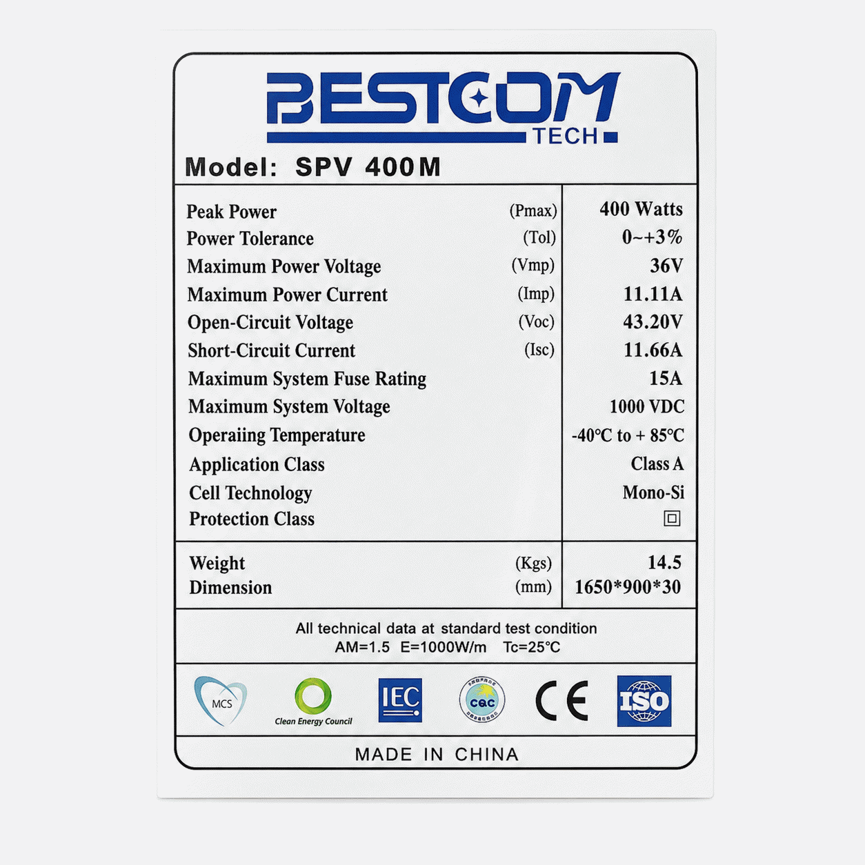 Bestcom 400watts Mono Solar Panel (3)