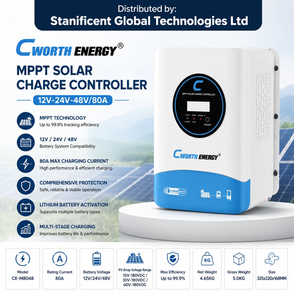 Cworth Energy Mppt 12v 24v 48v80a Mppt Solar Charge Controller (1)