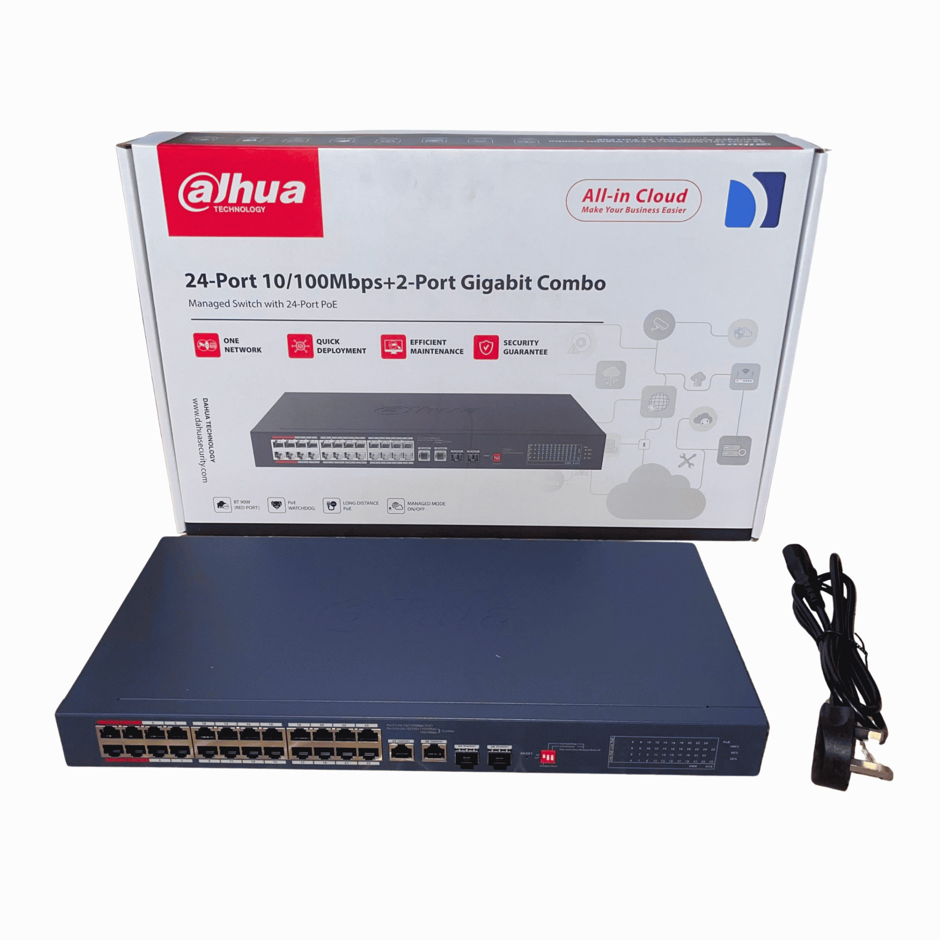 Dahua 24Port POE Managed Gigabit Switch (DH-CS4226-24ET-240)