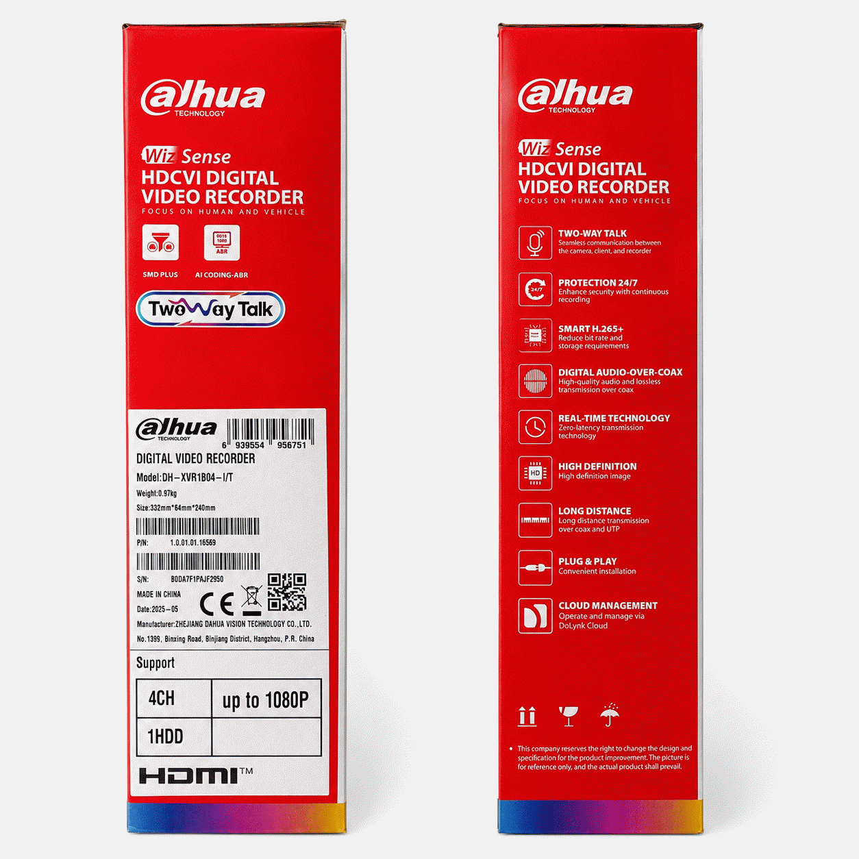 Dahua 2mp 4ch Two Way Audio Dvr