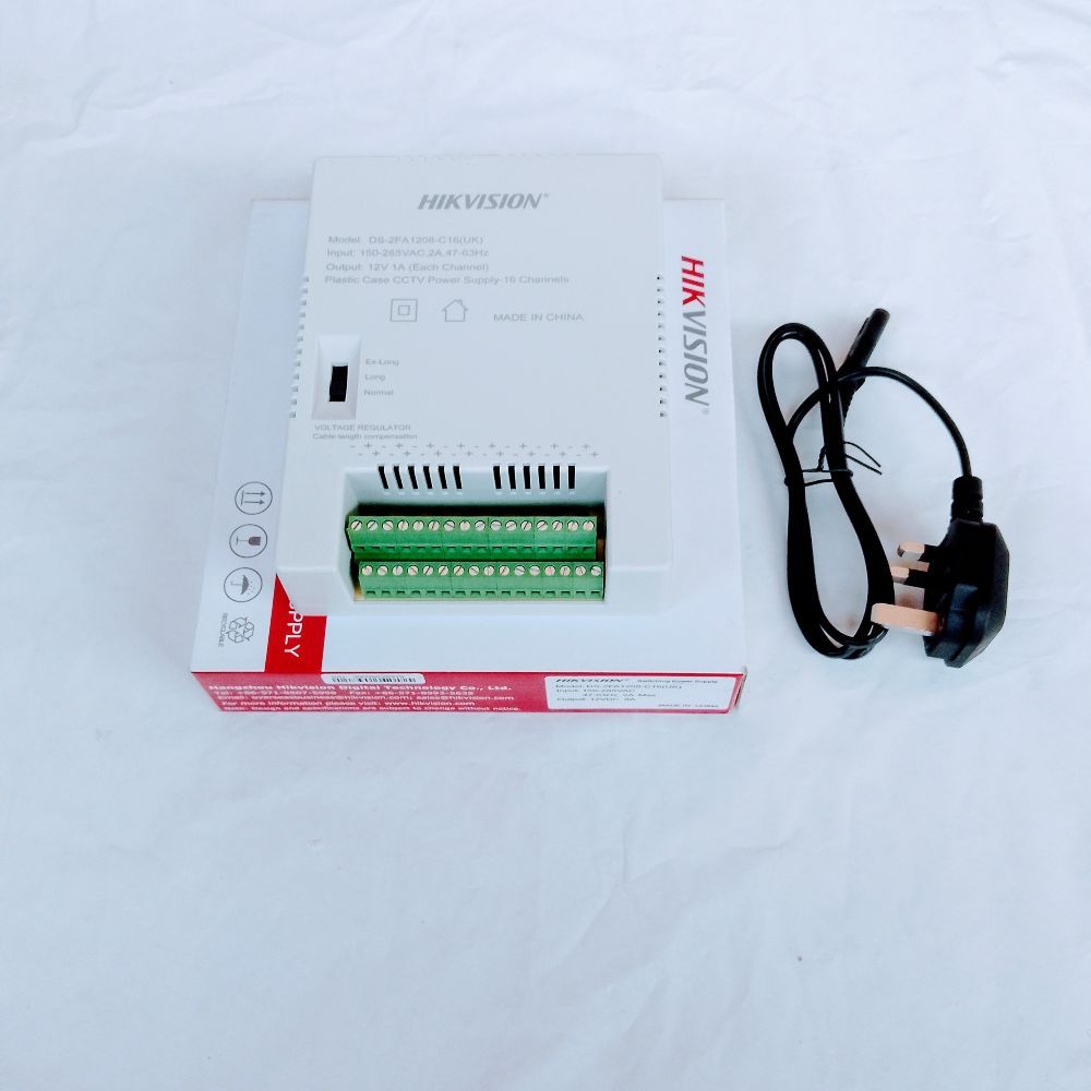 Hikvision 16Way Power Supply Box With Power Cord (DS-2FA1208-C16)