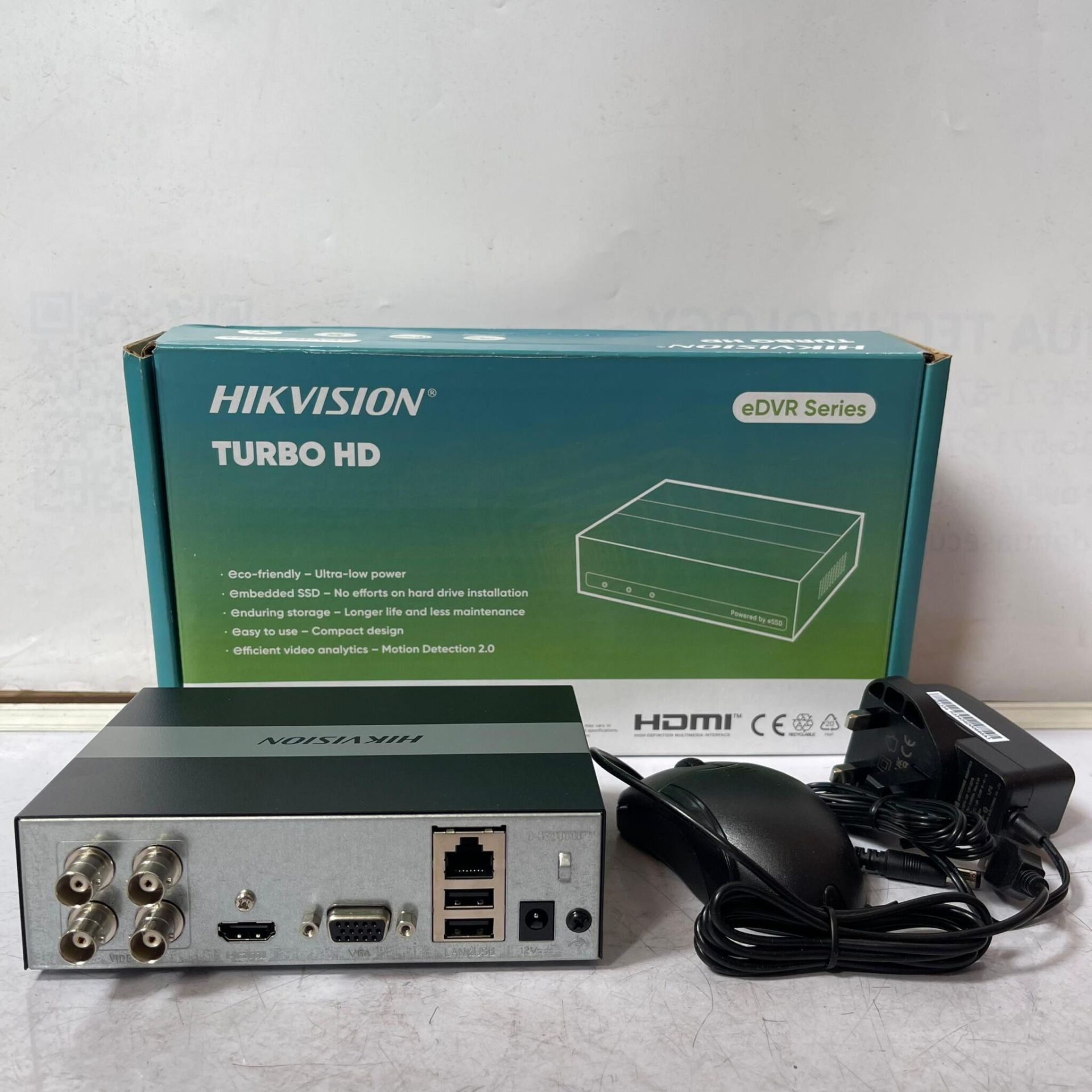 Hikvision 2MP 4CH Audio E-DVR (With Inbuilt 300GB SSD) (DS-E04HGHI-B)