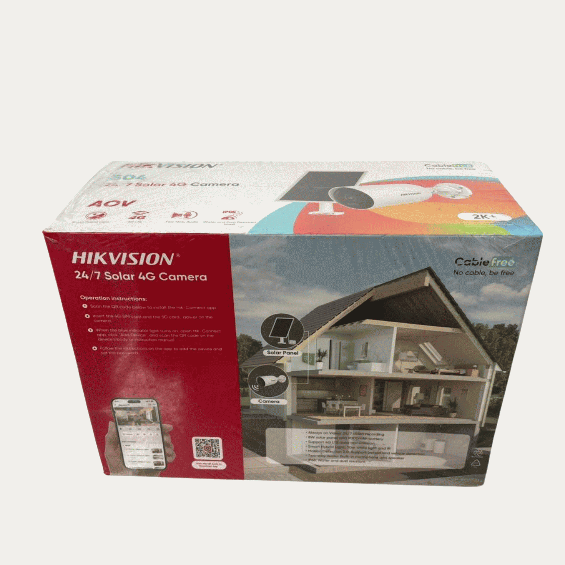 Hikvision 4mp 4g Aov Single Lens Bullet Solar Camera Hik Connect App