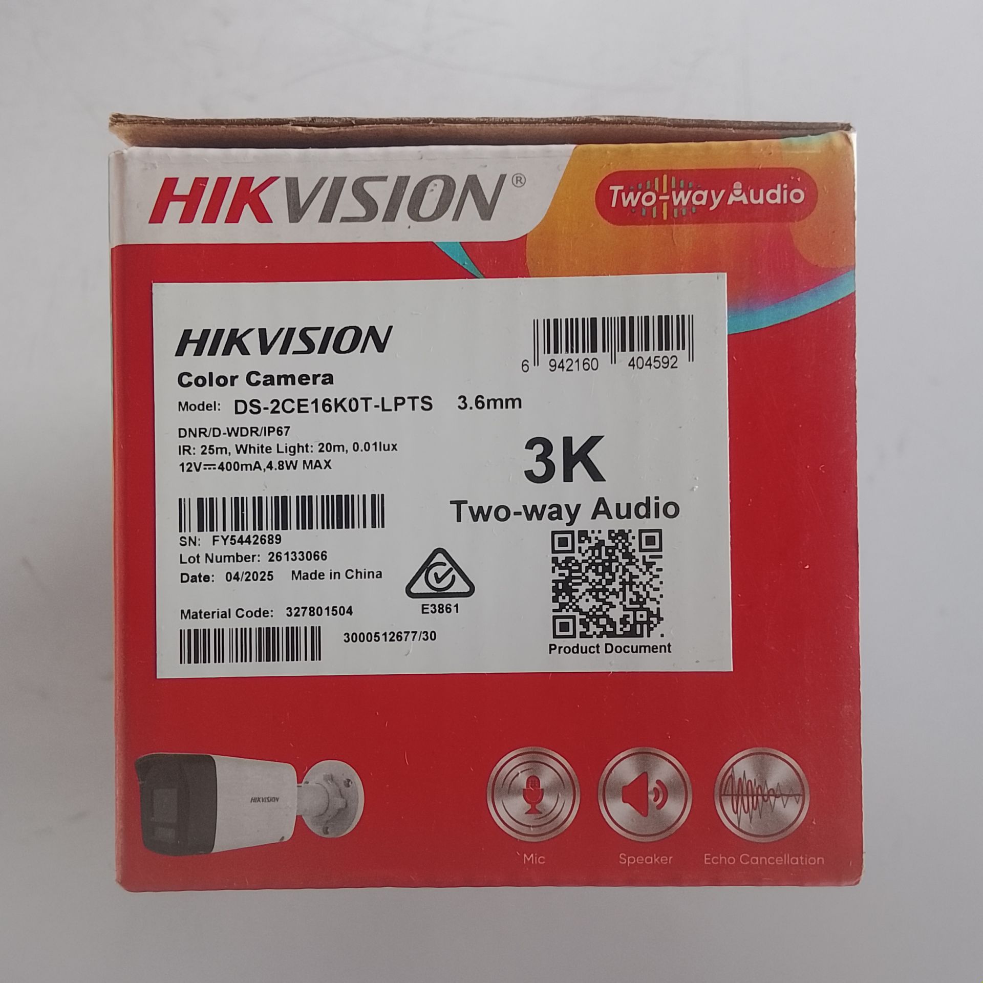 Hikvision 5mp 3k Outdoor Turbo Hd Two Way Audio Camera