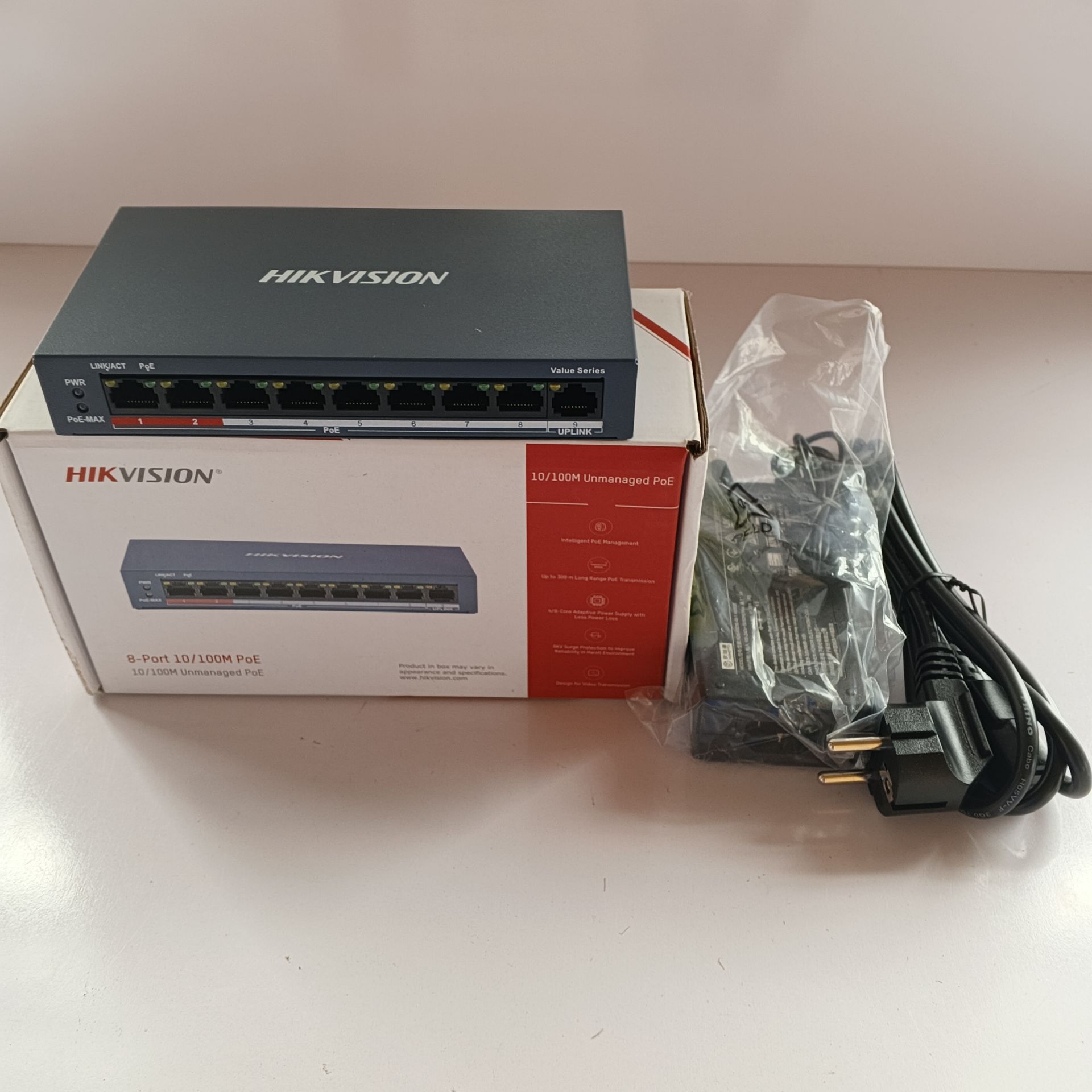 Hikvision 8Port Unmanaged POE Switch (DS-3E0109P-E/M(B))