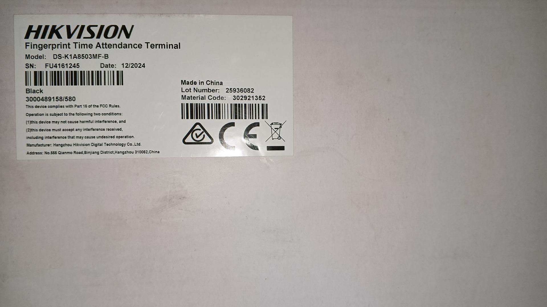 Hikvision Time Attendance Terminal