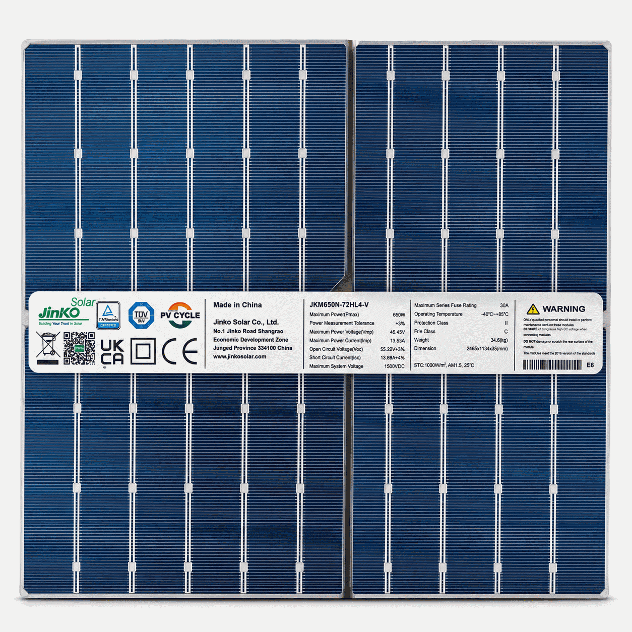 Jinko 650watts Bi Facial Mono Solar Panel (2)