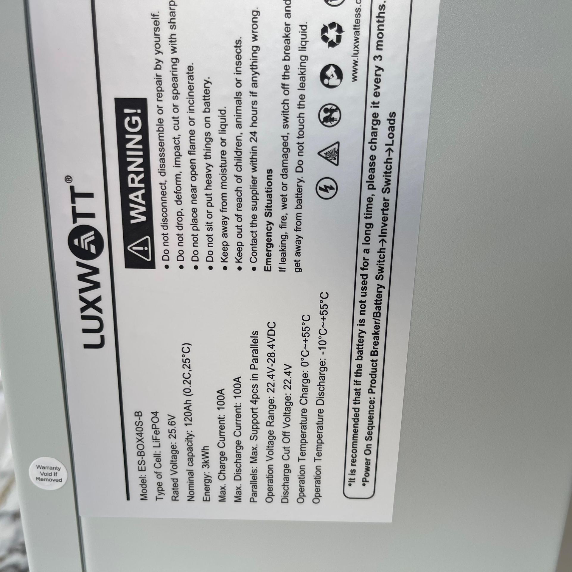 Luxwatt 3kwh24v Lithium Battery