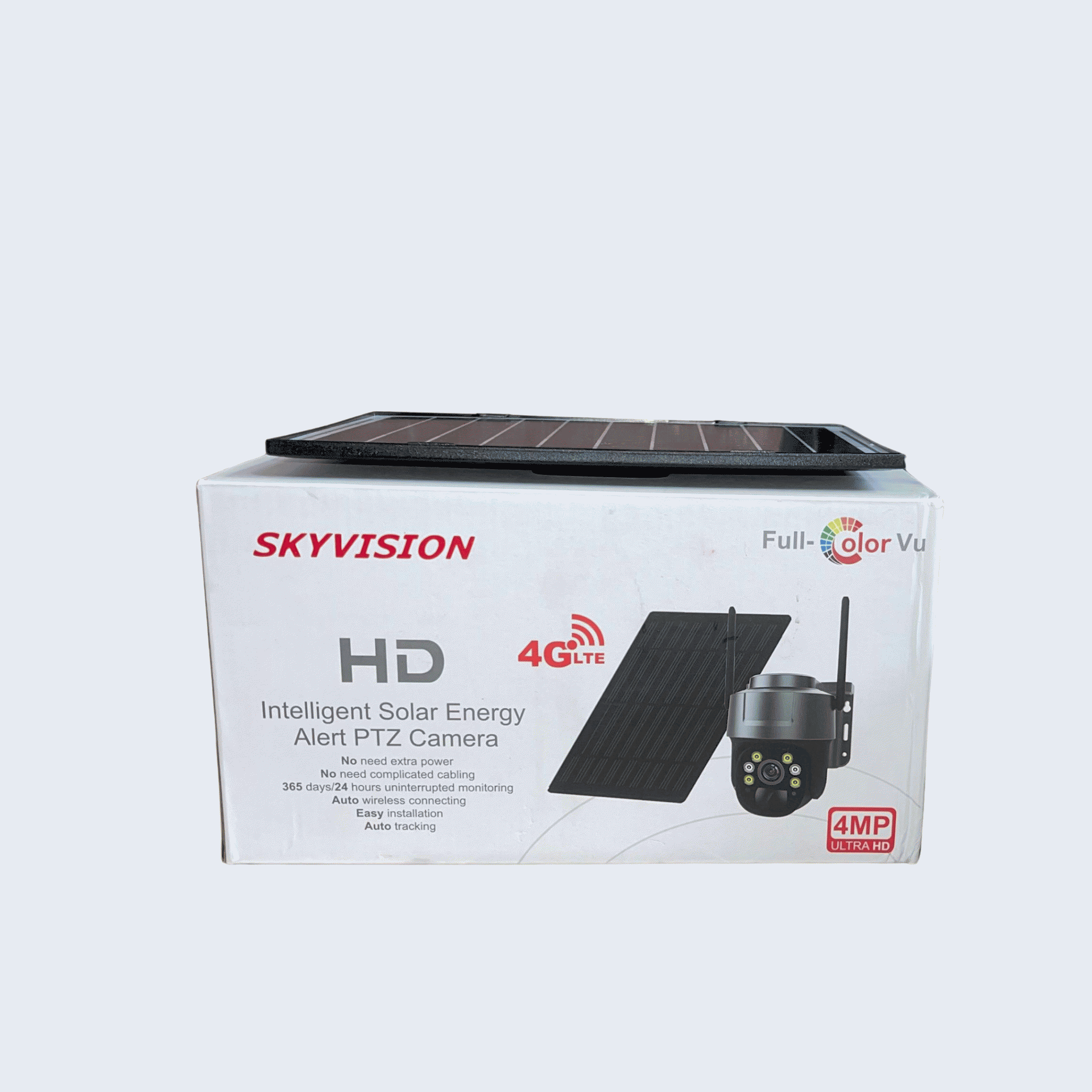Skyvision 4mp 4g Single Lens Solar Energy Alert Ptz Mini Outdoor Camera With Auto Tracking Ubox App