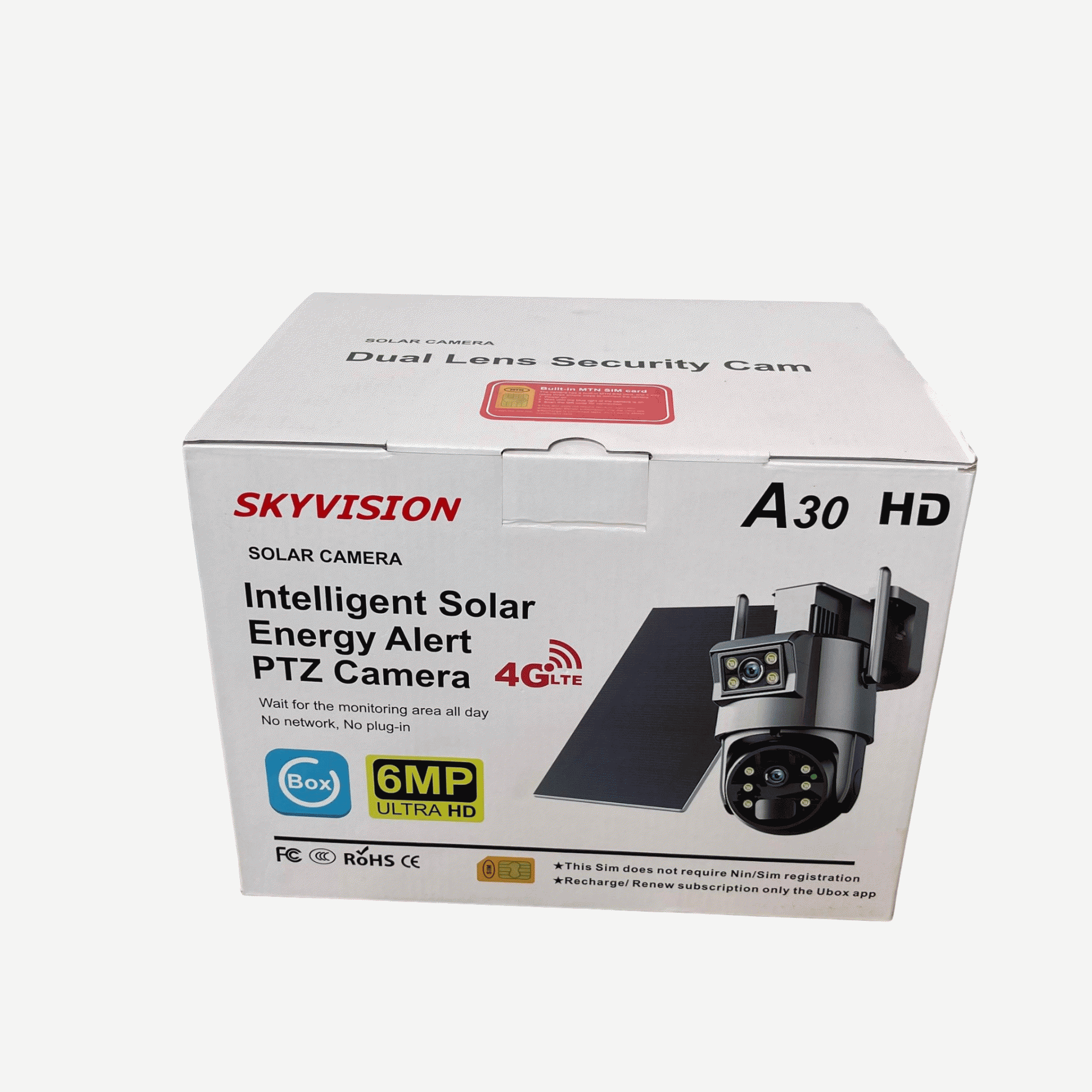 Skyvision 6mp A30 4g Dual Lens Solar Ptz Outdoor Camera With Auto Tracking (ubox App) (3)