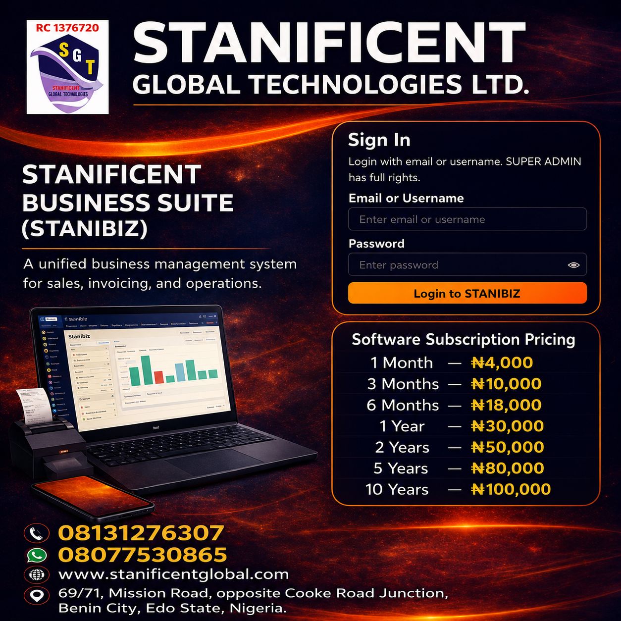 STANIBIZ Enterprise Software Setup Training Fee