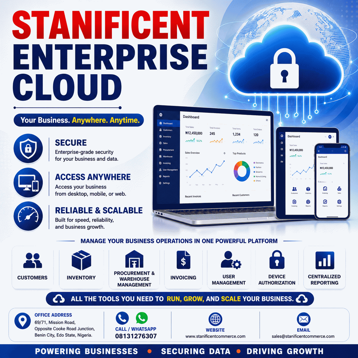 Introducing STANIFICENT ENTERPRISE CLOUD: Manage Your Business Anywhere, Anytime