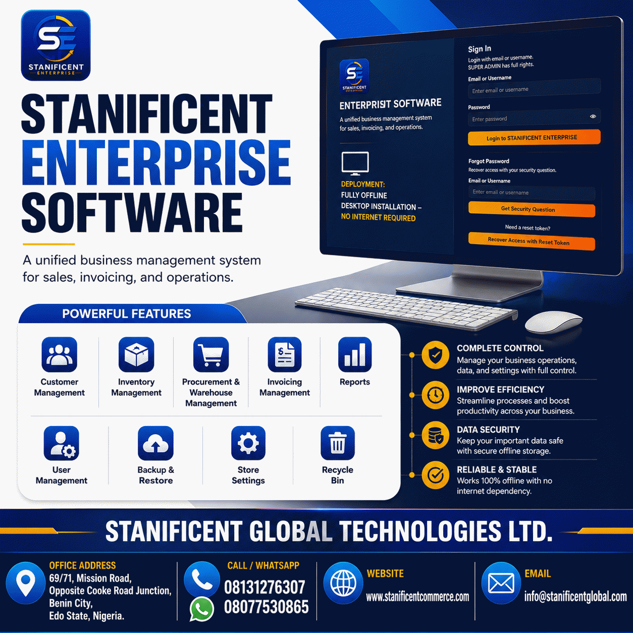 STANIFICENT Enterprise Software - Starter Plan: 10-Year Per Device License (Deployment: Fully Offline Desktop Installation – No Internet Required)
