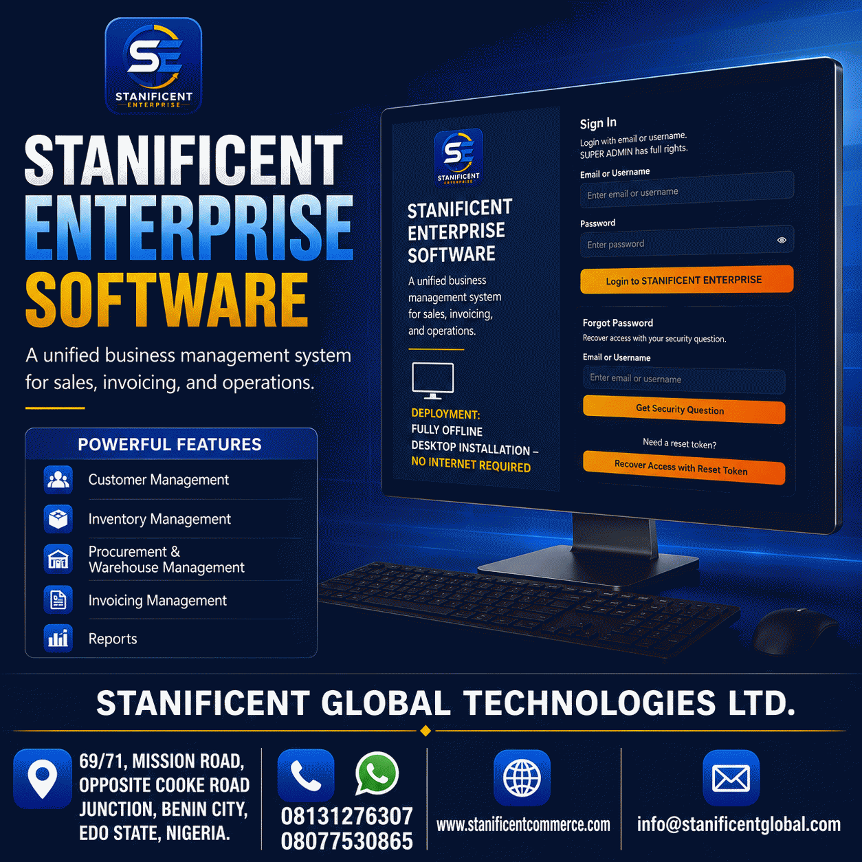 STANIFICENT Enterprise Software - Starter Plan: 2-Year Per Device License (Deployment: Fully Offline Desktop Installation – No Internet Required)