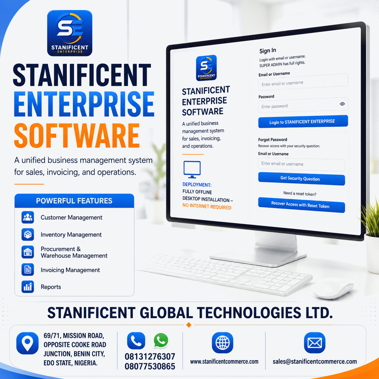 STANIFICENT Enterprise Software - Starter Edition: 10-Year Per Device License (Deployment: Fully Offline Desktop Installation – No Internet Required)