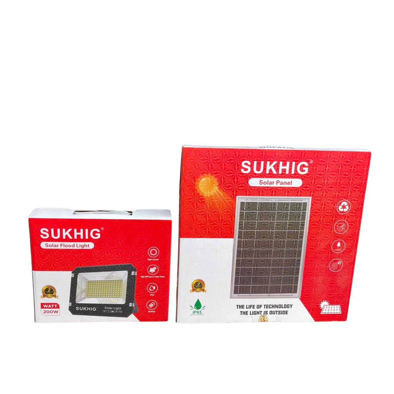 Sukhig 200watts Solar Flood Light With Solar Panel (1)