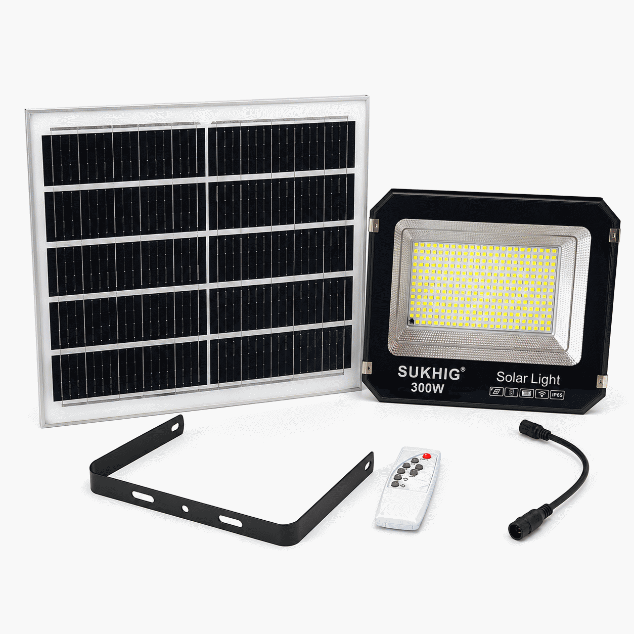 Sukhig 300watts Flood Light With 25watts Solar Panel (3)