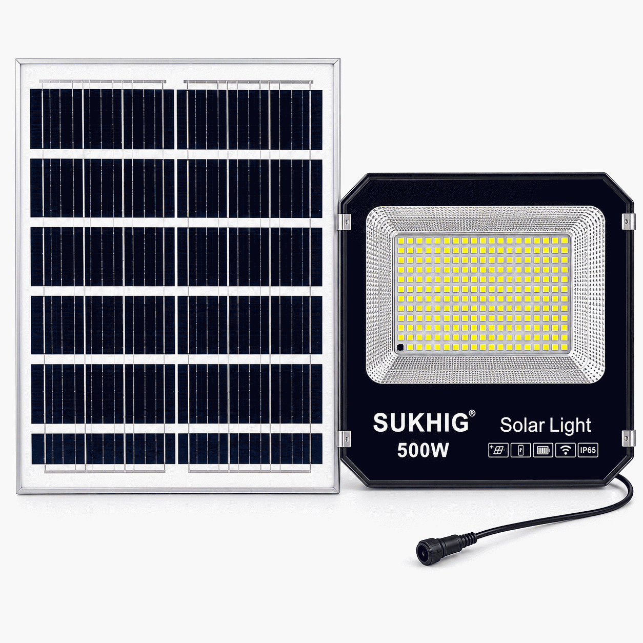 Sukhig 500watts Flood Light With 35watts Solar Panel (2)