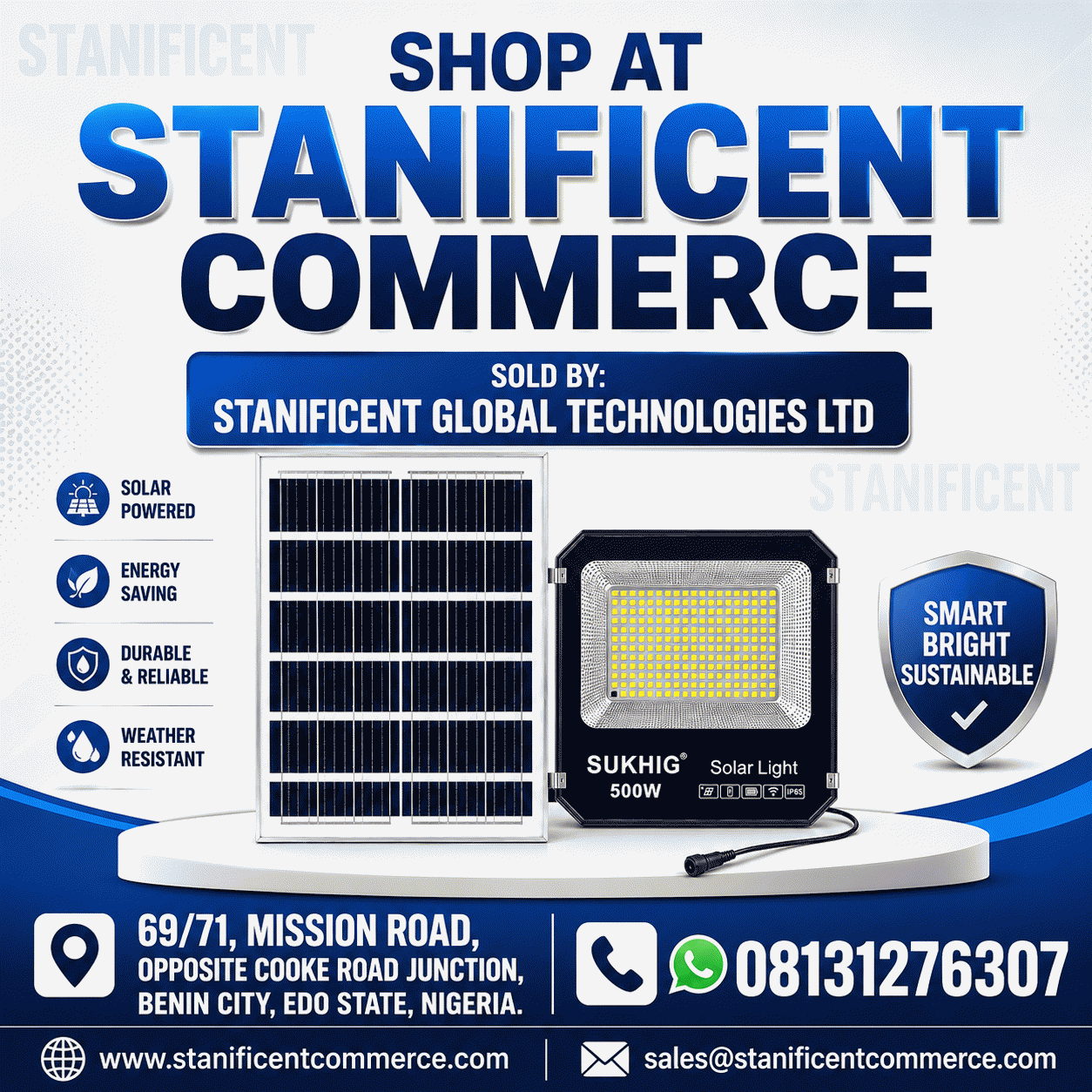 SUKHIG 500watts Flood Light With 35watts Solar Panel