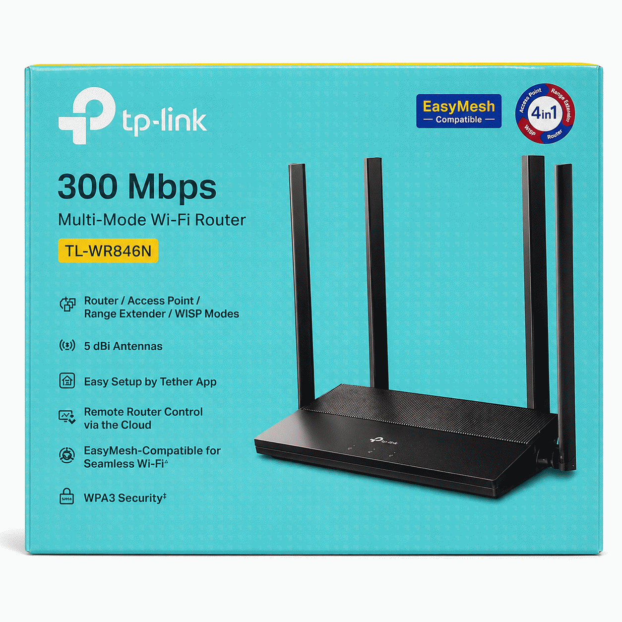 TPLink 300Mbps Wireless N Simless Router (TL-WR846N - 4 Antennas: Black)