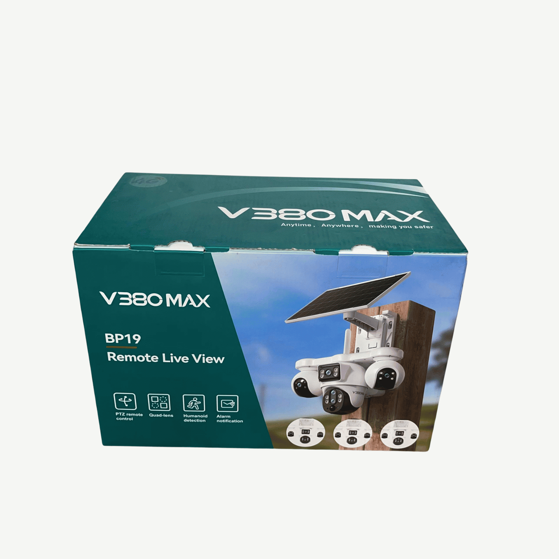 V380 Max Bp19 4g Four Lens Solar 3 Ptz Big Outdoor Camera With Auto Tracking