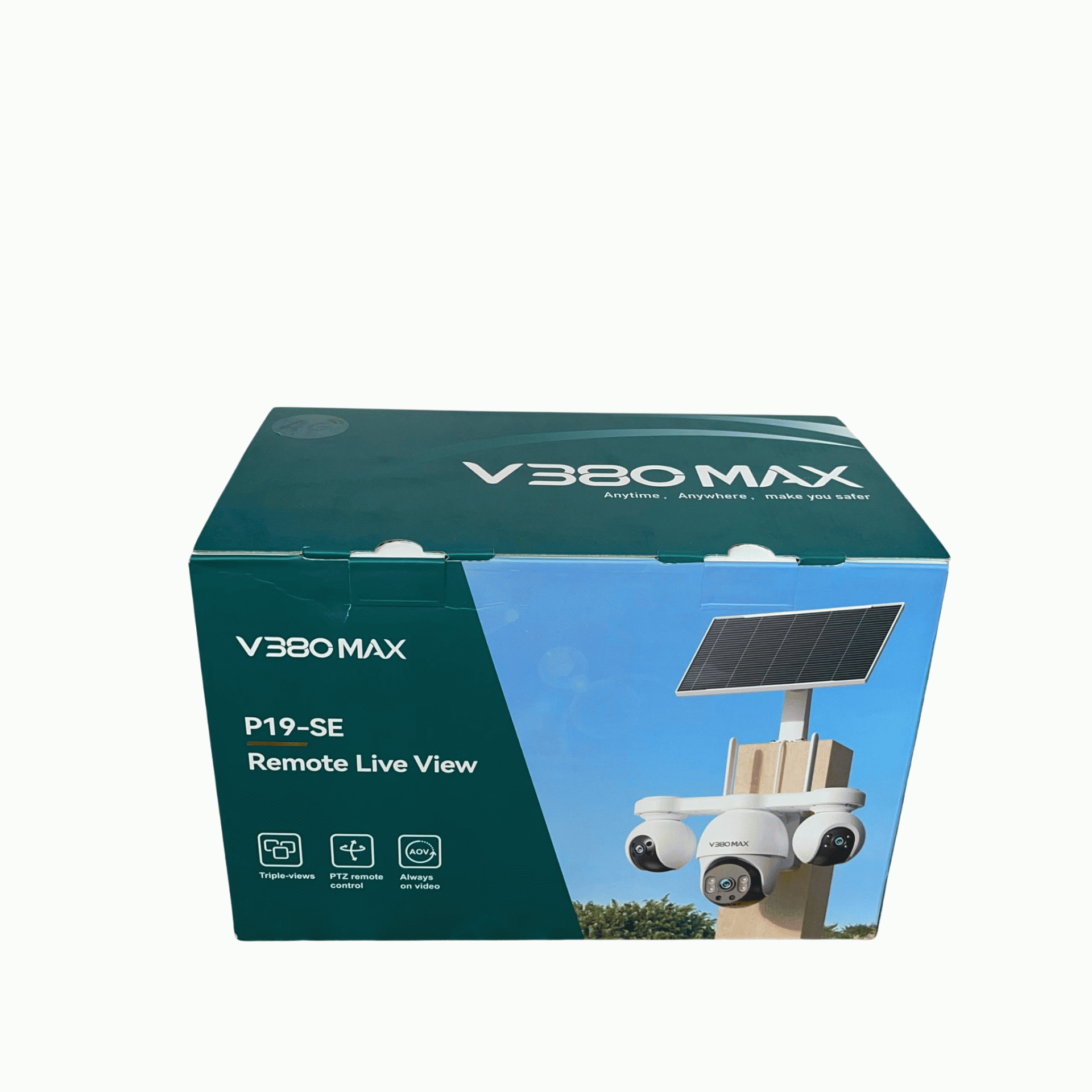 V380 Max P19se 4g Triple Lens Solar 3 Ptz Big Outdoor Camera With Auto Tracking